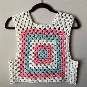 Handcrafted Boho Granny Square Crop Top